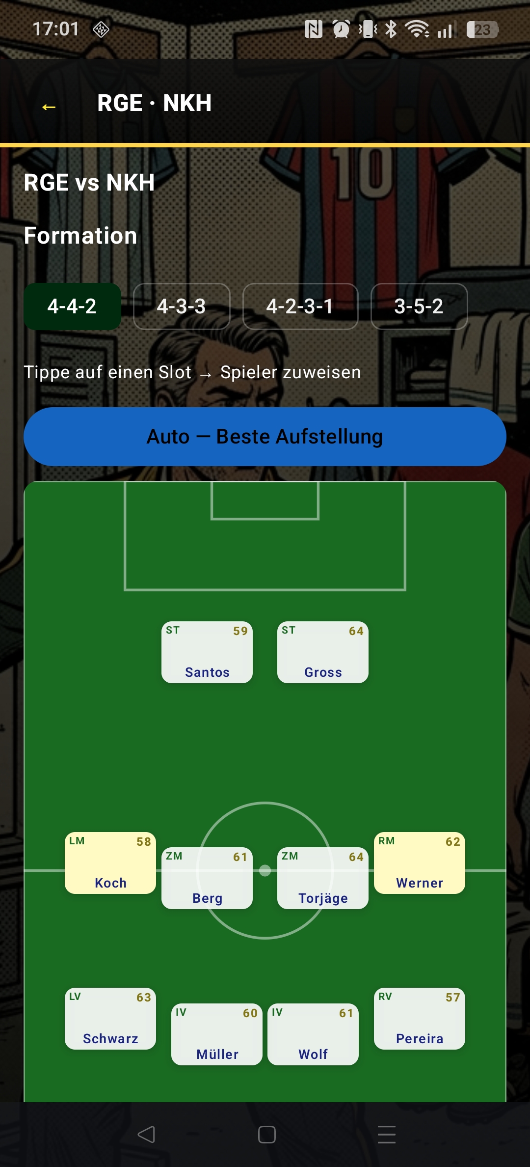 Abseits Screenshot: Spieloberfläche
